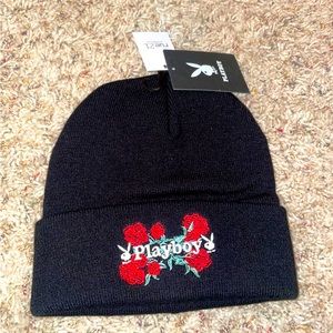 NWT Playboy Rose  🥀 🌹 Embroidered Beanie hat